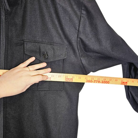 Pendleton Mens Black Wool Military-Inspired Jacket‎ Full Zip Button Epaulettes S - Picture 8 of 9